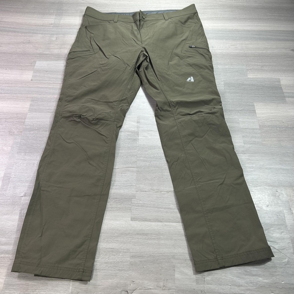 Eddie Bauer First Ascent Pants Mens 42x36 Green Nylon Stretch Hiking Outdoor